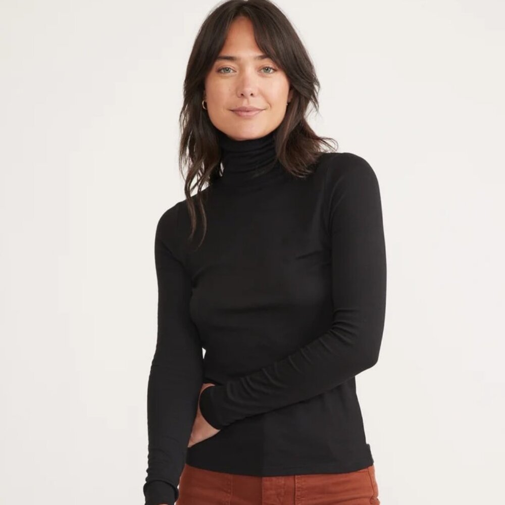 Marine Layer Lexi Rib Turtleneck (S / Black)
